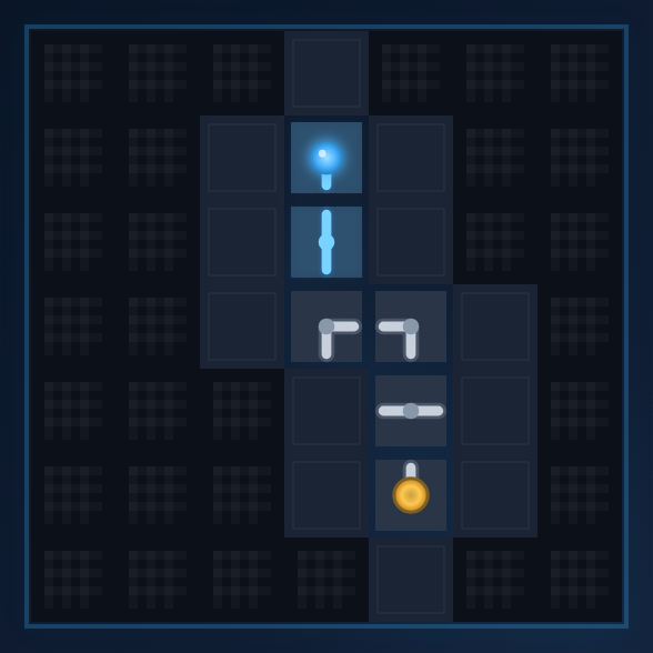 Pipe Connect puzzle — rotate pipes from the blue source to the gold sink